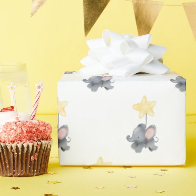 Regalo Papel de envolvimiento de Lil' Elephant Star (Fiesta de cumpleaños )