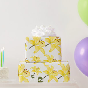 Regalo Papel de envolvimiento de Lily Amarilla Matte