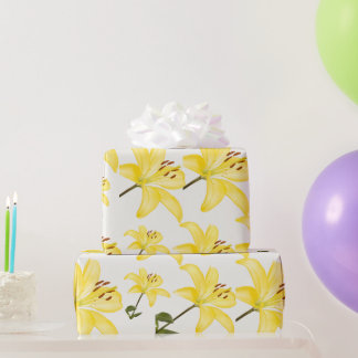 Regalo Papel de envolvimiento de Lily Amarilla Matte