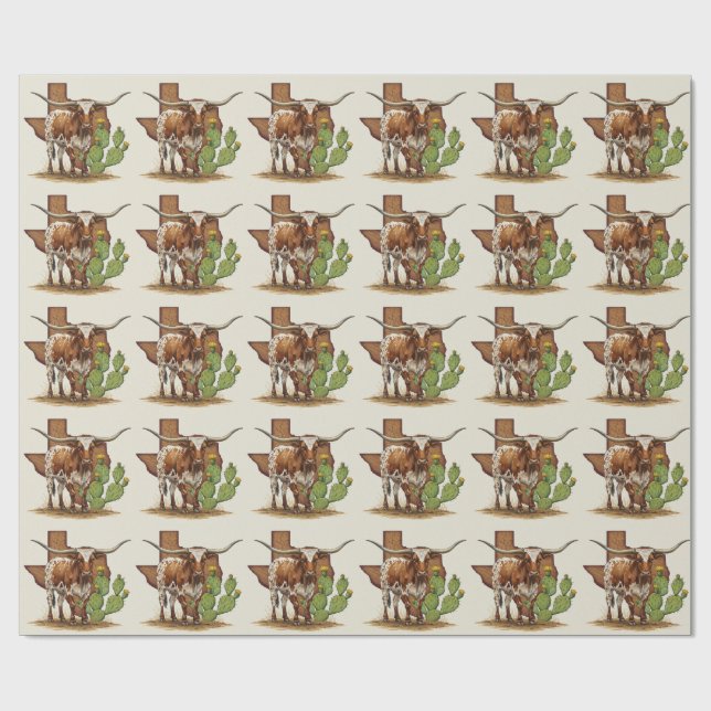 Regalo Papel de envolvimiento de Longhorn de Texas (Superficie plana)