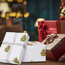 Regalo Papel de envolvimiento de los adornos rojos del ár