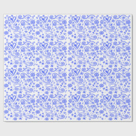 Regalo Papel de envolvimiento de los tubos azul y blanco