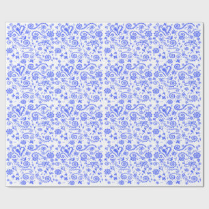 Regalo Papel de envolvimiento de los tubos azul y blanco