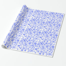 Regalo Papel de envolvimiento de los tubos azul y blanco