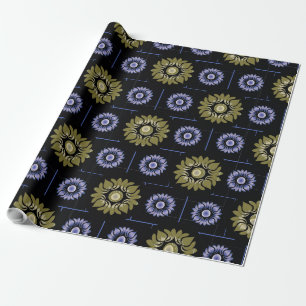 Regalo Papel de envolvimiento de Lotus morado y beige