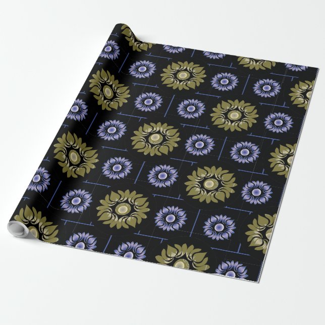 Regalo Papel de envolvimiento de Lotus morado y beige (Desenrollado)