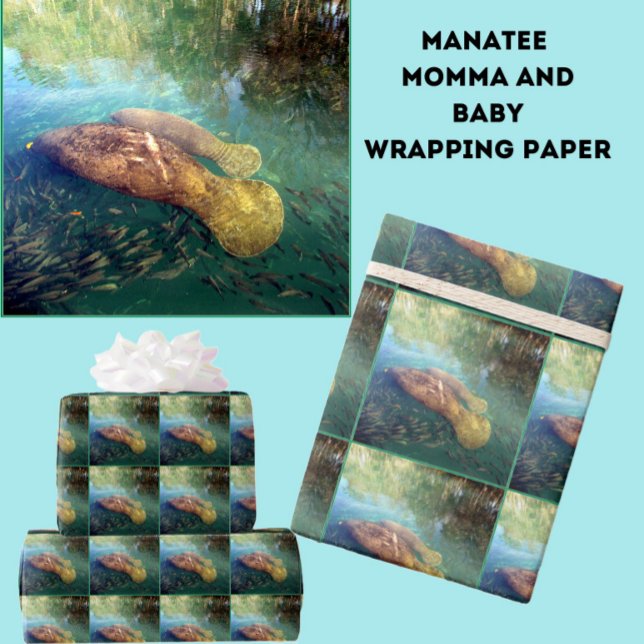 Regalo Papel de envolvimiento de mamá y bebé Manatee (Subido por el creador)