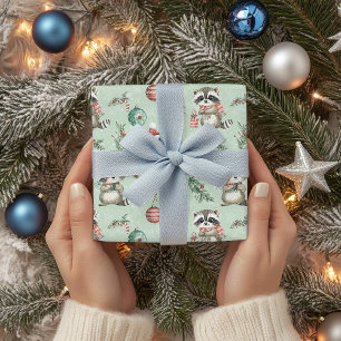 Regalo Papel de envolvimiento de mapache de vacaciones fa