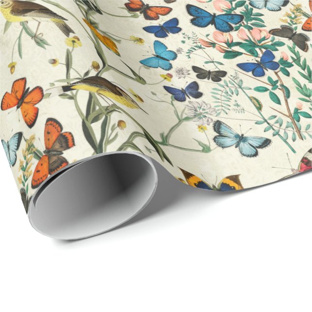 Regalo Papel de envolvimiento de marfil botánico (Esquina del rollo)