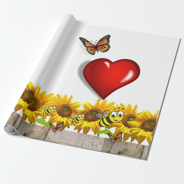 Regalo Papel de envolvimiento de mariposa de girasol Bumb (Desenrollado)