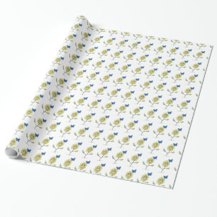 Regalo Papel de envolvimiento de mariposa de girasol sonr