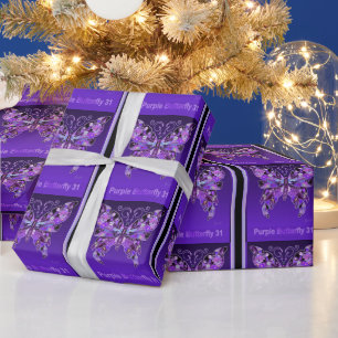 Regalo Papel de envolvimiento de mariposa morada 31