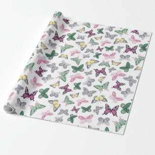 Regalo Papel de envolvimiento de mariposa para bebé prima