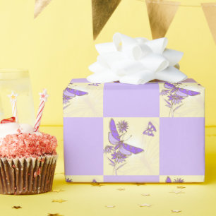 Regalo Papel de envolvimiento de mariposa púrpura