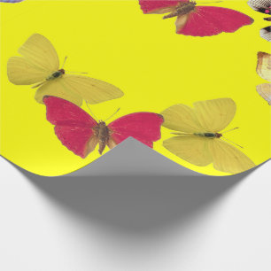 Regalo Papel de envolvimiento de mariposas azules amarill