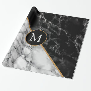 Regalo Papel de envolvimiento de mármol con letra monográ