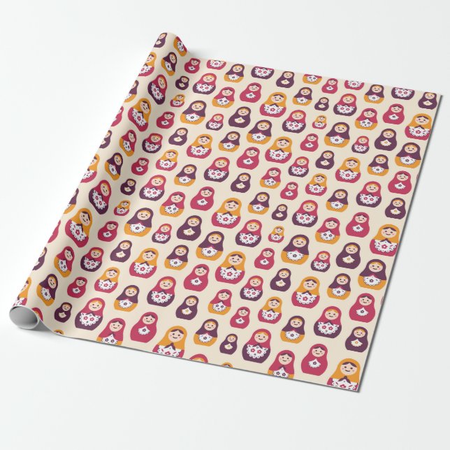 Regalo Papel de envolvimiento de muñecas de nidificación (Desenrollado)