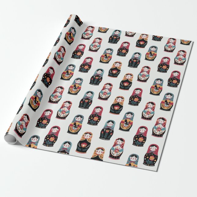 Regalo Papel de envolvimiento de muñecas de nidificación (Desenrollado)
