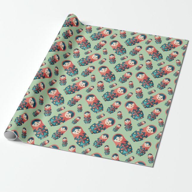 Regalo Papel de envolvimiento de muñecas de nidificación (Desenrollado)