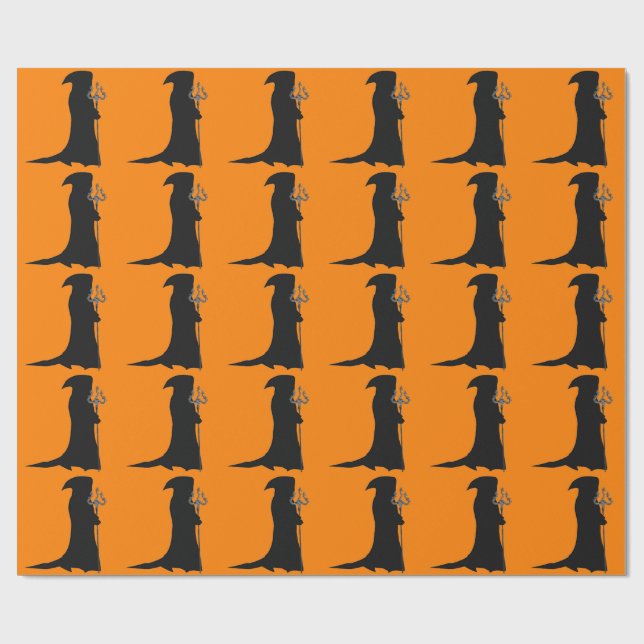Regalo Papel de envolvimiento de Naranja Grim Reaper (Superficie plana)