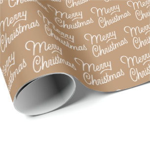 Regalo Papel de envolvimiento de navidad con guión marrón