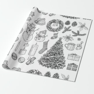 Regalo Papel de envolvimiento de Navidad vintage