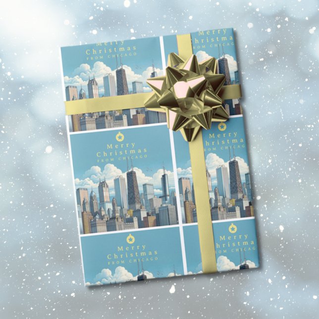 Regalo Papel de envolvimiento de Navidades de Chicago (Chicago Christmas Wrapping Paper)