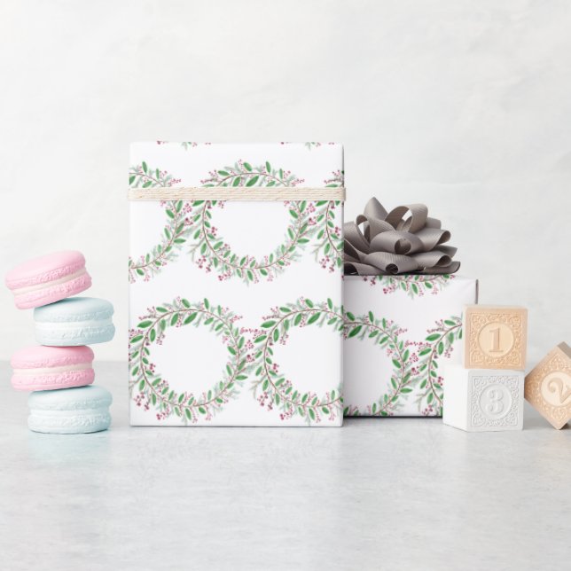 Regalo Papel de envolvimiento de Navidades de Wreath de c (Baby Shower)