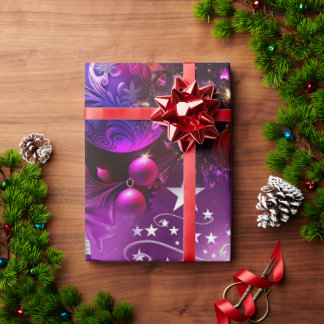 Regalo Papel de envolvimiento de Navidades morados
