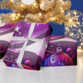 Regalo Papel de envolvimiento de Navidades morados