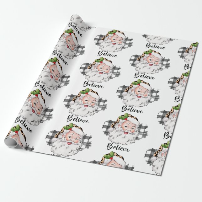 Regalo Papel de envolvimiento de Navidades Santa Cute (Desenrollado)