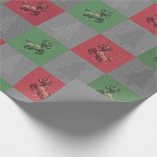 Regalo Papel de envolvimiento de Navidades unicornios de 