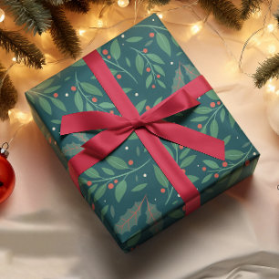 Regalo Papel de envolvimiento de Navidades verdes y rojos