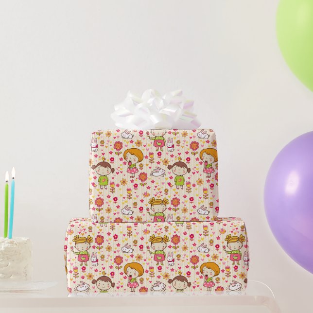 Regalo Papel de envolvimiento de niñita (Regalos de fiesta)