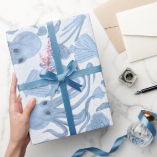Regalo Papel de envolvimiento de octo azul profundo