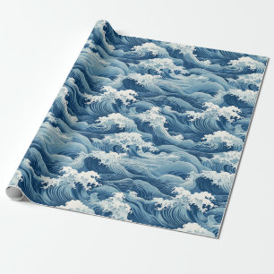 Regalo Papel de envolvimiento de olas oceánicas