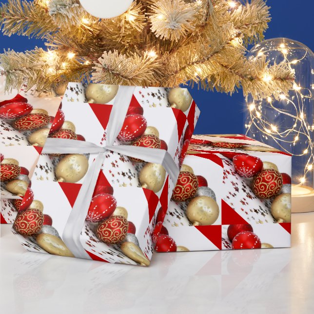 Regalo Papel de envolvimiento de ornamentos de bolas para (Vacaciones)