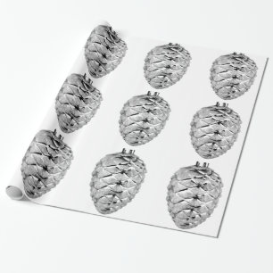 Regalo Papel de envolvimiento de ornamentos de pinecona d