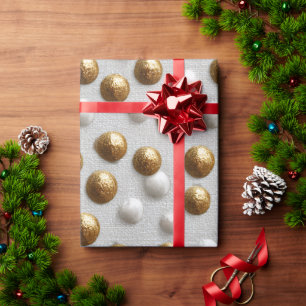 Regalo Papel de envolvimiento de ornamentos dorados y bla