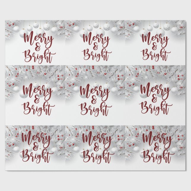 Regalo Papel de envolvimiento de ornamentos navideños y b (Superficie plana)