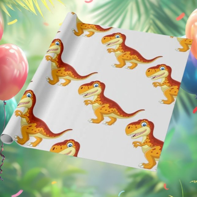 Regalo Papel de envolvimiento de oro de los cumpleaños de (Make your little one's birthday extra special with our Dinosaur Birthday Gold Wrapping Paper.)