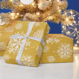 Regalo Papel de envolvimiento de oro para la nieve