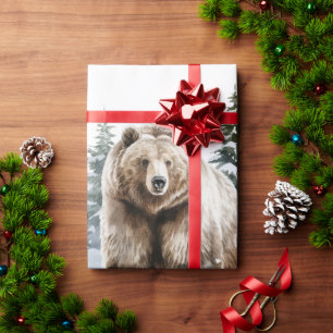 Regalo Papel de envolvimiento de oso asqueroso rústico