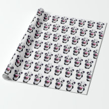 Papel de envolvimiento de oso de panda cutáneo