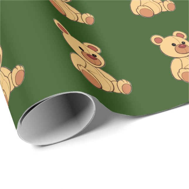 Regalo Papel de envolvimiento de oso de peluche (Esquina del rollo)