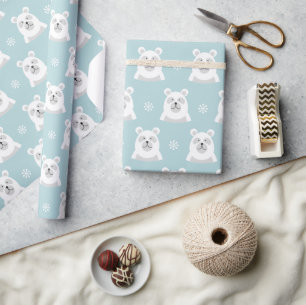 Regalo Papel de envolvimiento de oso polar para navidades