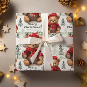 Regalo Papel de envolvimiento de osos de peluche festivo