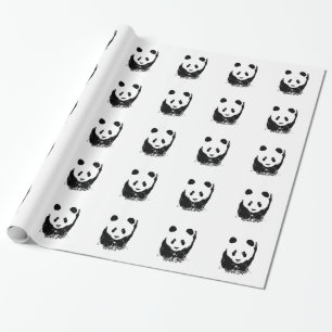 Regalo Papel de envolvimiento de panda de arte pop blanco