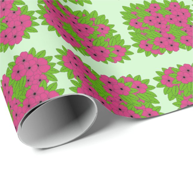 Regalo Papel de envolvimiento de pansy rosado (Esquina del rollo)