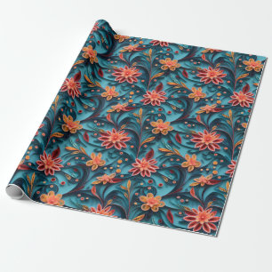 Regalo Papel de envolvimiento de papel floral sin soldadu